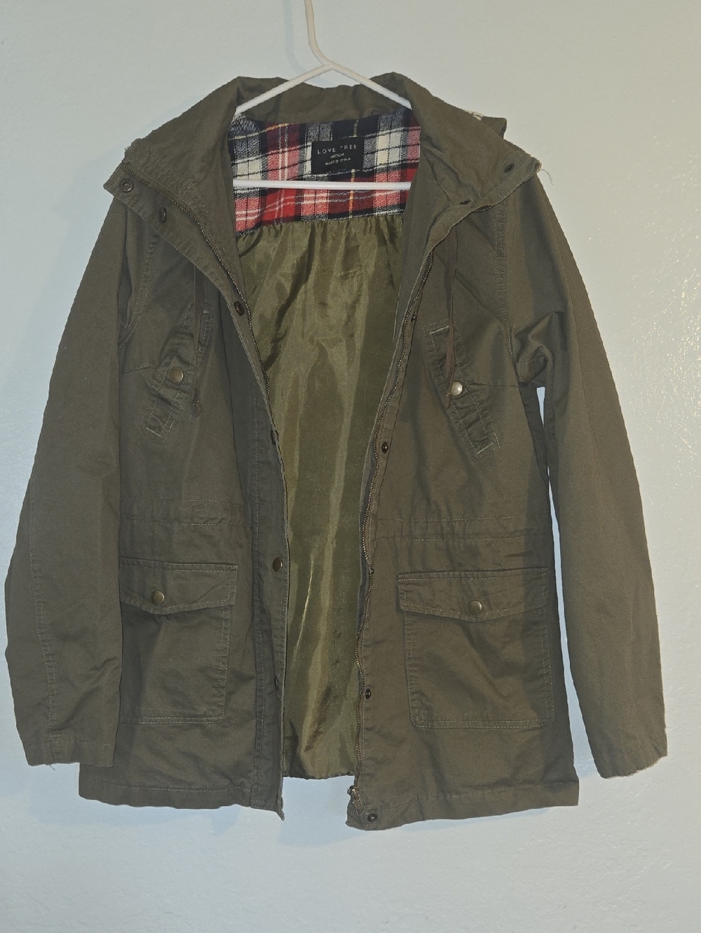 Women Olive Green Hooded Field Jacket